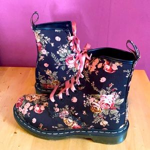 Floral print doc martens